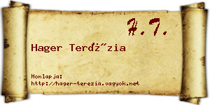 Hager Terézia névjegykártya