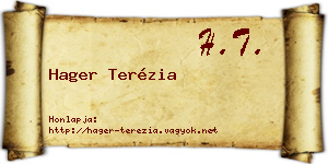 Hager Terézia névjegykártya